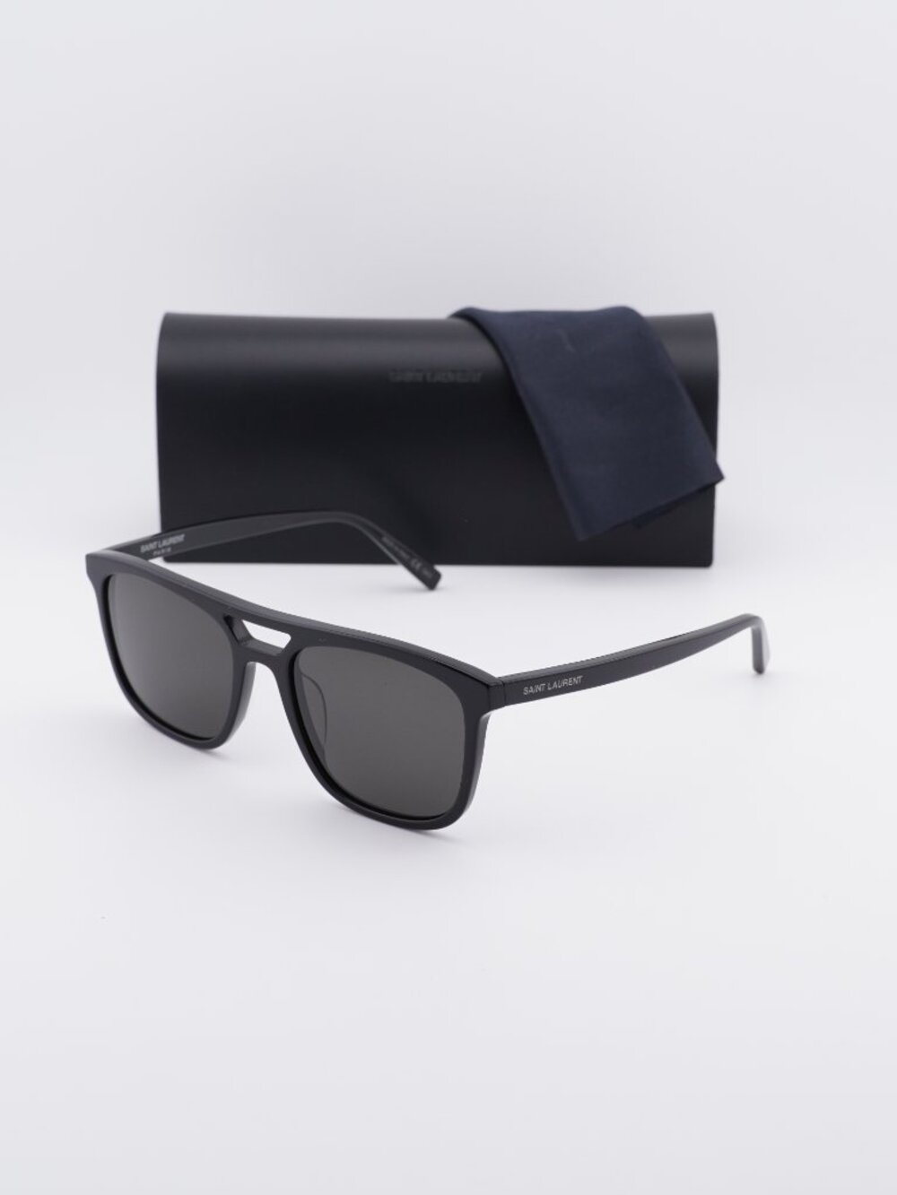 Saint Laurent SL455 001 Square Sunglasses - Black / Black